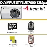 Olympus Stylus 7000 12MP Digital Camera Silver With 8GB Stylus Accessory Package