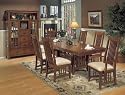 7pc Arts and Craft Collection Mission Style Dining Table & 6 Chairs Set