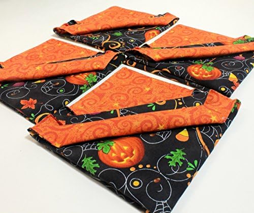 Cloth Dinner Luncheon Napkins - Halloween - Reversible - Set of four