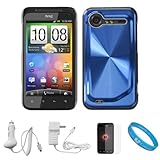 Blue Metallic Cosmo Wave Design Protective Snap-On Case Cover for HTC Droid ....