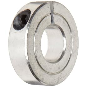 Climax H1C-075-A Shaft Collar, Aluminum, One Piece, Clamp Style, 3/4" Bore, 13/16" OD, 1/2" Wide, With  1/4-28 Clamp Screw