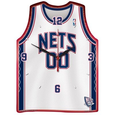 NBA Jersey High Def Plaque Clock - New Jersey Nets