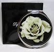 White Rose with Crystal accent Compact Mirror
