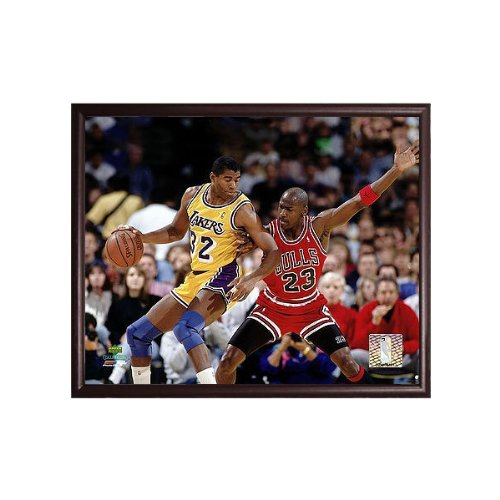マイケル・ジョーダンＶＳマジック・ジョンソン ブルズ　VS　レイカ－ズ 【フォトプラーク/NBAグッズ】