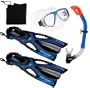 Snorkeling Scuba Dive Mask Fins Dry Snorkel Gear Set, (FREE SHIPPING)