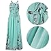 Yougao Women's Chiffon Printed Summer Beach Formal Dresses Green XXL