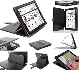 Apple iPad 2 / 3 Advanced Pro Multi-Function Case Luxury Executive Wallet / Cover / Stand / Flip Case With Sleep Sensor - Black (Compatible With 2nd & 3rd Generation)