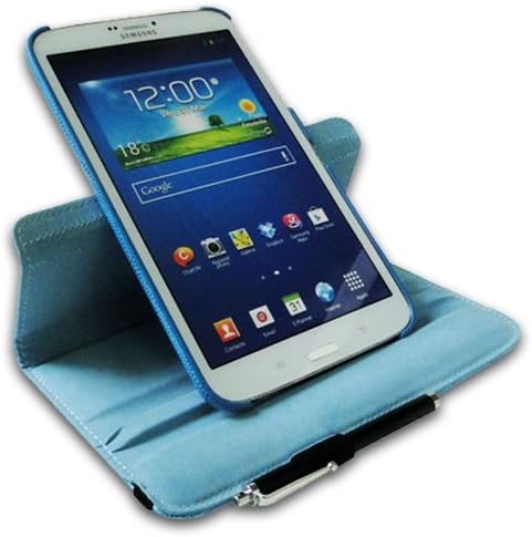 BLUE SNAKE High Quality PU LEATHER Cover Case with Microfiber Inner for SAMSUNG GALAXY TAB3 8.0" SM-T3100ZWYXAR, T3100, T3110, T310, T311, T315 with Built-in 360° Rotating Stand plus STYLUS!!!