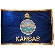 Kansas 3x5ft Nylon Flag with Indoor Pole Hem and Fringe