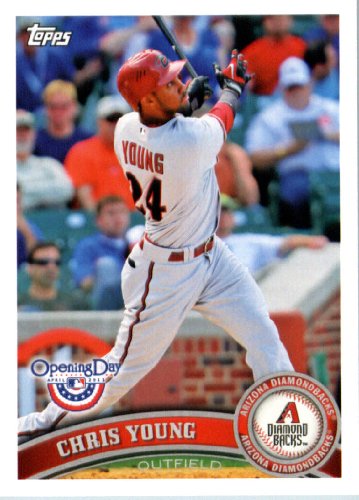 2011 Topps Opening Day Baseball Card #138 Chris Young - Arizona Diamondbacks - MLB Trading Card  In A Protective Screwdown Display Case!