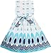 Sunny Fashion Girls' Dress Blue Peacock Tail Cool Summer Girls Clothes