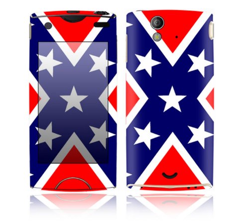 Rebellion Flag Design Decorative Skin Cover Decal Sticker for Sony Ericsson Xperia Ray Cell Phone
