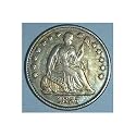 1857 Seated Liberty Half Dime on a 2x2 Paper holder