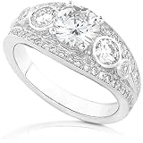 Search : One of a Kind 1-3/4ctw Round Brilliant Diamond Ring in 18kt White Gold