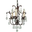 Murray Feiss F1880/3BRB Maison de Ville Three-Light Mini DuoMount Chandelier, British Bronze with Prismatic Glass Crystals