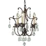 Murray Feiss F1880/3BRB Maison de Ville Three-Light Mini DuoMount Chandelier, British Bronze with Prismatic Glass Crystals