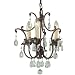 Murray Feiss F1880/3BRB Maison de Ville Three-Light Mini DuoMount Chandelier, British Bronze with Prismatic Glass Crystals