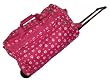 22" Wheeled Duffel Bag - Raspberry Paw Design (Dog Print Duffel w/ Wheels) - Raspbery with White Paw Print