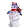 8" Glitter Buddies Battery Operated LED Lighted Christmas Penguin Glitterdome