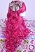 Enilecor Long Curly Wavy Hot Pink Custom Party Wigs(RW148)