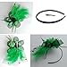 Coolr Fascinator Hair Clip Feather Wedding Headwear Bridal Headpiece for Women (Green)