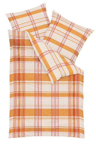 Kaeppel G-102784-64D1-VRKW Bettw&auml;sche Printemps Seersucker Gr&ouml;&szlig;e 1x 80/80 + 135/200 cm, sonne