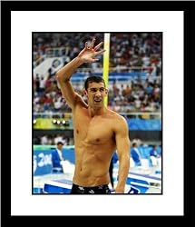 Michael Phelps 2008 USA Olympic Swimming Framed 8x10 Photograph Arm Raised