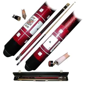 Designer Hardwood Pool Stick - Red Royal Flush Poker