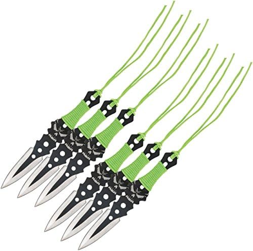 Black Savage Wicked Skull Throwers 6 Pack Knife BV222