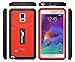 Galaxy Note 4 Case, roocase Note 4 Tough Case Hybrid PC / TPU Full Body Armor Case with Built-in Screen Protector for Samsung Galaxy Note 4 (2014), Red