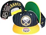 Buffalo Sabres Pinstripe Navy/Yellow Two Tone Snapback Adjustable Plastic Snap Back Hat / Cap