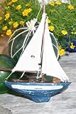 SAILBOAT WALL HANGING BLUE COASTAL 12 - NAUTICAL DECOR