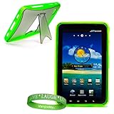 Samsung Galaxy Tablet Case - Kick Stand & No Slip Grip ( Apple Green ) + Li ....