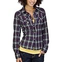 Mossimo Supply Co. Juniors Plaid Top - Dark Purple