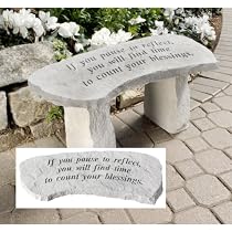 Big Sale Count Your Blessings Cast Stone Memorial Garden Bench