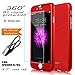 iPhone 6/6S Case, Ipaky Exact-Fit Premium Matte Finish Dual Layer Hard Case for iPhone 6 with Tempered Glass Screen Protector for iPhone 6/6S (4.7' Red)