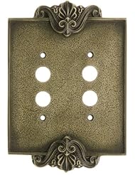 Home Improvement: Art Nouveau Double Push Button Cover Plate In Antique-By-Hand Finish. Switchplate. - House of Antique Hardware, Inc.