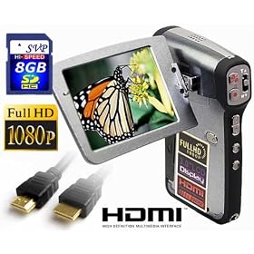 SVP T700 FULL HD 1080p 3.0 LCD BLACK DIGITAL VIDEO CAMCORDER + CAMERA! (8GB SD Included) by SVP