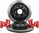 RacingBrake 2002-311-0 Slotted Finish Rear OE Non-Brembo Caliper Big Brake Kit for Nissan 350Z 03-08/Infiniti G35 03-07