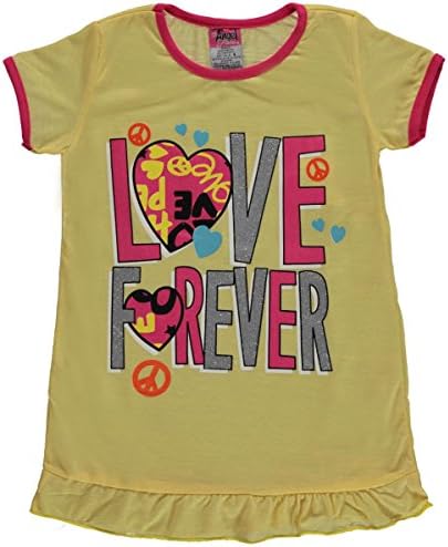 Angel Face Big Girls' "Love Forever" Nightgown - yellow multi, 12