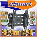 eSmart Wandhalterung LCD / PLASMA TV | 36-74 cm | 14-29 Zoll | VESA 75-200 | Neigbar | Schwarz | Montagelöcher am TV max. 225 x 240 mm (Breite x Höhe)
