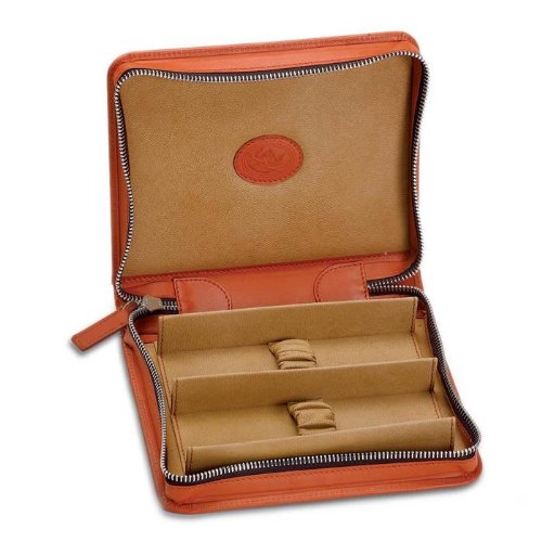 Zippered Leather Double Watch Case by Underwood