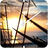 IMAGE OF Square Clock Beach Sunset (by DENY Designs)