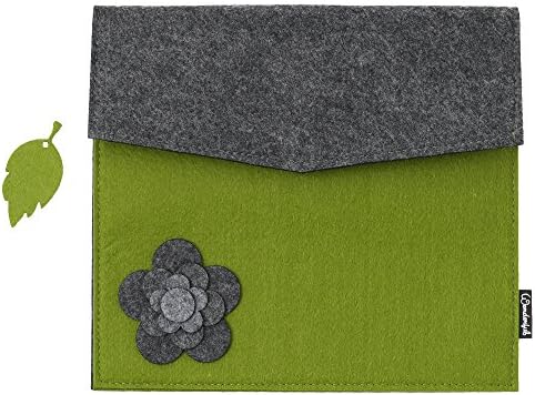 Basico Premium Felt Sleeve Case for iPad 2 / iPad 3 / iPad 4 (ipad Case(Flower)-Green)
