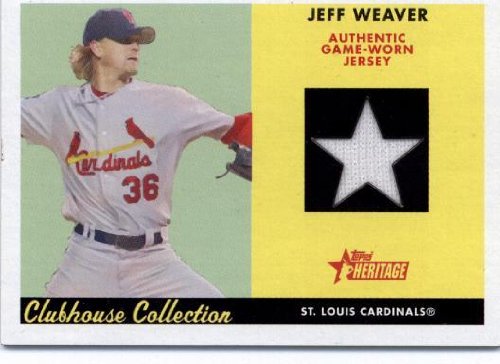 2007 Topps Heritage Clubhouse Collection Relics #JW Jeff Weaver JSY - Los Angeles Angels (Piece of Authentic Game-Worn Jersey) (Baseball Cards)