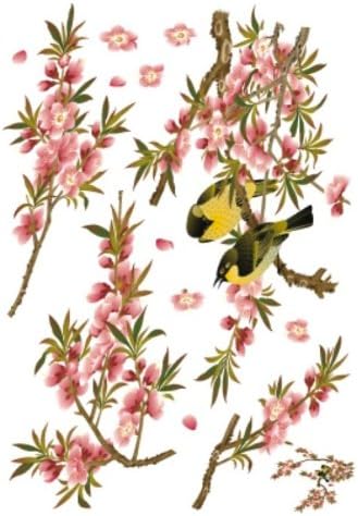 Homemates Home Decorative Mural Decal Art Vinyl Wall Sticker Yellow Happy Orioles in the Flower Tree Wallpaper