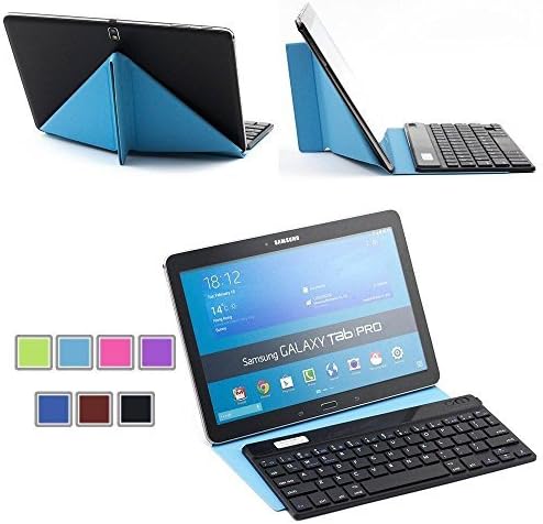 Generic Ultrathin (4mm) Wireless Bluetooth Keyboard With a Transformers Stand case for Android Tablet/Phone Samsung Galaxy Tab / Samsung Galaxy Note / Google Nexus 7 /Asus MeMO Pad / Sony Xperia Z2 (2014) 10.1 inch / Other Android Devices/Alldaymall/Dragon Touch/NeuTab...)Lake bLue