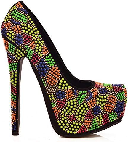 Fantasyshoes Women's Super High Heels Court Shoes Black 6 US