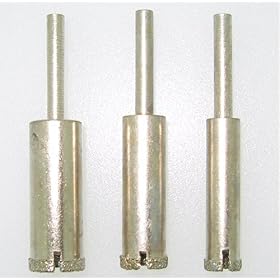 3pc DIAMOND HOLE SAW - CORE DRILL - Set - 1 4 + 5 16 + 3 8 by hobbytoolsupply