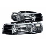 Anzo USA 111155 Chevrolet Silverado Black Clear Headlight Assembly - (Sold in Pairs) by AnzoUSA
